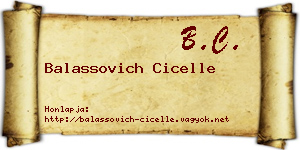 Balassovich Cicelle névjegykártya